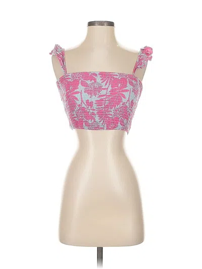 Pre-owned Kendall & Kylie Sleeveless Top Pink Sweetheart Neckline Tops