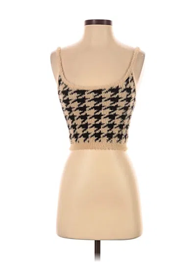 Pre-owned Kendall & Kylie Sleeveless Top Tan Square Neckline Tops