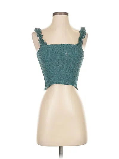 Pre-owned Kendall & Kylie Sleeveless Top Teal Sweetheart Neckline Tops In Blue
