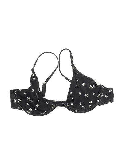 Pre-owned Kendall & Kylie Swimsuit Top Black Stars Pattern Swimwear