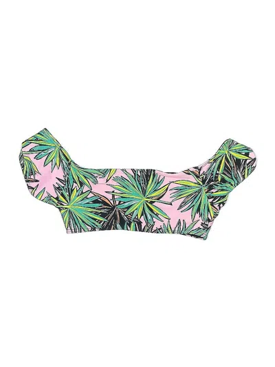 Pre-owned Kendall & Kylie Swimsuit Top Pink Tropical Pattern Swimwear