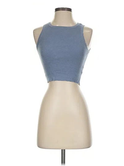 Pre-owned Kendall & Kylie Tank Top Blue Strapless Neckline Tops