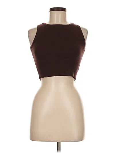 Pre-owned Kendall & Kylie Tank Top Brown Halter Neckline Tops