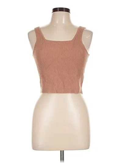 Pre-owned Kendall & Kylie Tank Top Brown Strapless Neckline Tops