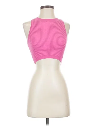 Pre-owned Kendall & Kylie Tank Top Pink Halter Neckline Tops