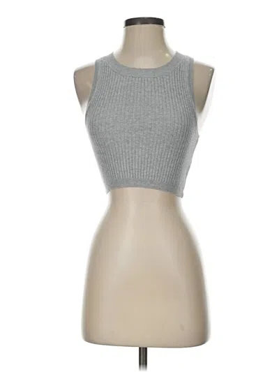 Pre-owned Kendall & Kylie Tank Top Silver Halter Neckline Tops