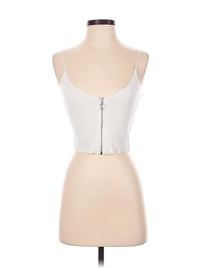Pre-owned Kendall & Kylie Tank Top Silver Strapless Neckline Tops