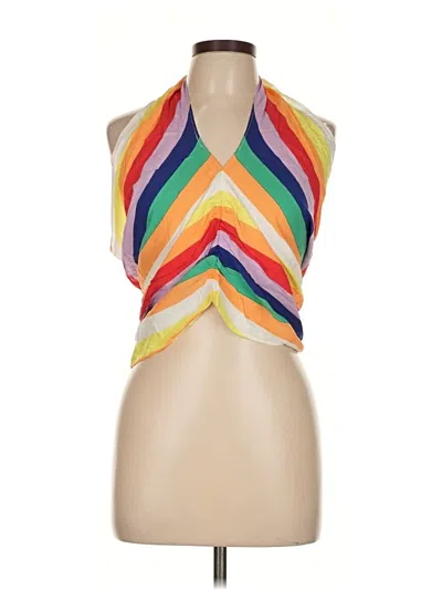 Pre-owned Kendall & Kylie Tank Top Yellow Halter Neckline Tops