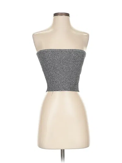Pre-owned Kendall & Kylie Tube Top Gray Strapless Neckline Tops