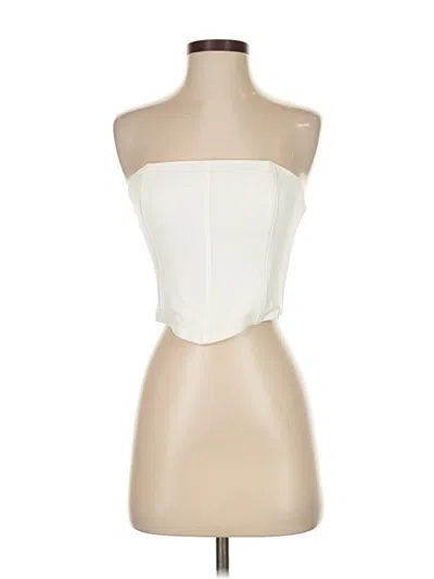 Pre-owned Kendall & Kylie Tube Top Ivory Strapless Neckline Tops In White