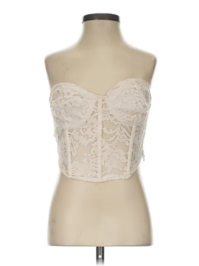Pre-owned Kendall & Kylie Tube Top Ivory Strapless Neckline Tops In White