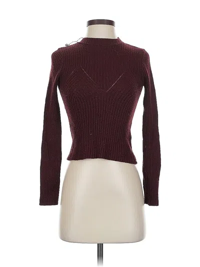 Pre-owned Kendall & Kylie Turtleneck Sweater In Burgundy