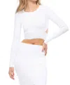 Kendall + Kylie Compact Overlap Pencil Skirt In White In White
