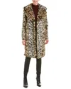 Kendall + Kylie Faux Leopard Coat In Brown