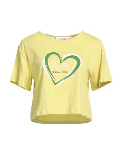 Kendall + Kylie Woman T-shirt Lime Green Size S Cotton
