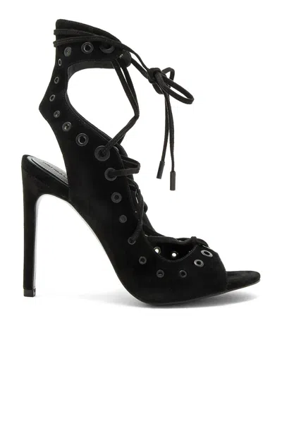 Kendall + Kylie Women's Deanna Suede Leather Open Toe Lace Up Heels In Black