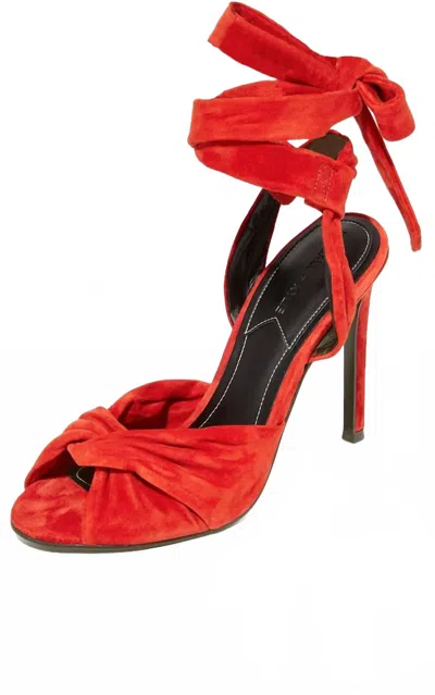 Kendall + Kylie Women's Delilah Suede Leather Ankle Wrap Stiletto Heels In Red