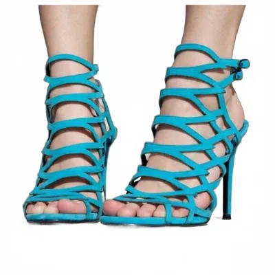 Kendall + Kylie Women Elisa Suede Leather Caged Stiletto Heels In Blue