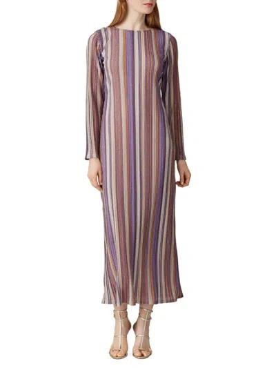 Kendall + Kylie Women's Striped Midi Dress In Brown Multicolor