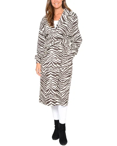 Kendall + Kylie Zebra Cotton Trench In Black