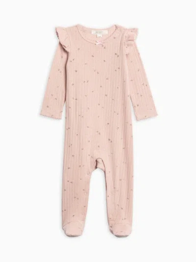 Kendi Babies'  Addy Pointelle Romper In Brown