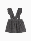 Kendi Ammie Organic Flannel Skirt With Ruffle Suspenders In Multi