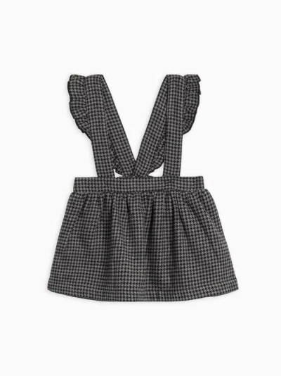 Kendi Babies'  Ammie Organic Flannel Skirt With Ruffle Suspenders In Multi