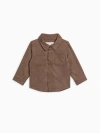 Kendi Babies'  Berg Flannel Long Sleeve Collared Button Down Shirt In Brown