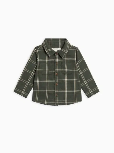 Kendi Babies'  Berg Flannel Long Sleeve Collared Button Down Shirt In Pattern