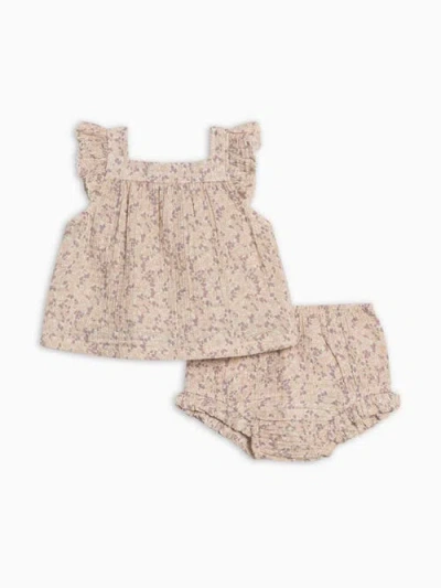 Kendi By Colored Organics Babies'  Organic Colette Muslin Tank And Bloomer Set In Brown