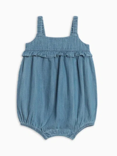 Kendi By Colored Organics Babies'  Organic Gemma Chambray Bubble Romper In Blue