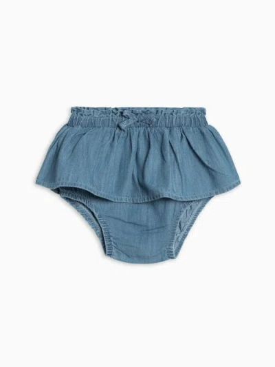 Kendi By Colored Organics Babies'  Organic Iona Chambray Skirted Bloomer In Blue