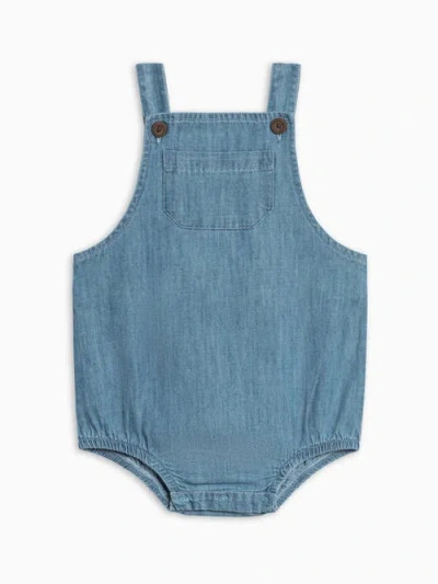 Kendi By Colored Organics Babies'  Organic Noe Chambray Bubble Overall Romper In Blue