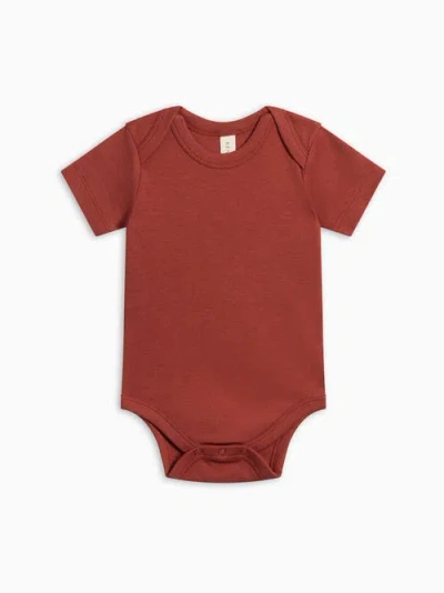 Kendi By Colored Organics Kids'  Organic Short Sleeve Bodysuit In Red