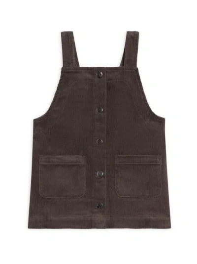 Kendi Kids'  Clemmie Organic Corduroy Jumper Dress In Burgundy