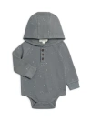 Kendi Cole Waffle Knit Hooded Bodysuit In Gray