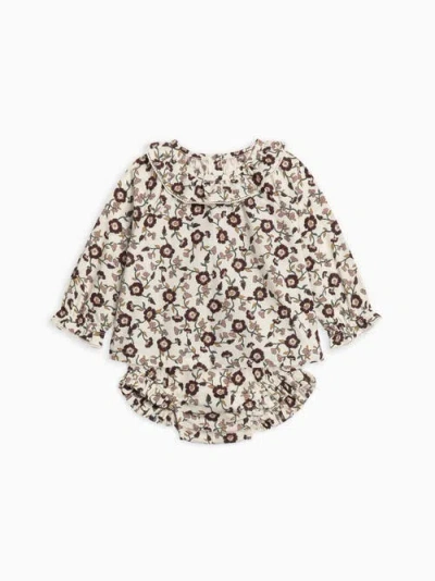 Kendi Babies'  Dorothy Poplin Ruffle Collar Shirt And Bloomer Set