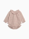 Kendi Dorothy Poplin Ruffle Collar Shirt And Bloomer Set