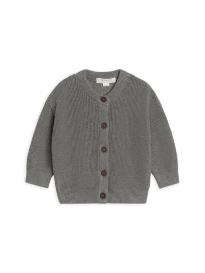 Kendi Kids'  Ellis Organic Sweater Knit Cardigan In Gray