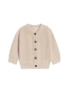 Kendi Kids'  Ellis Organic Sweater Knit Cardigan In Neutral