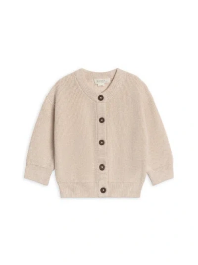 Kendi Kids'  Ellis Organic Sweater Knit Cardigan In Neutral