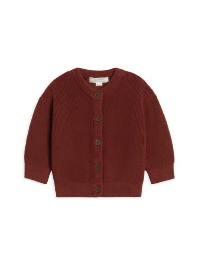 Kendi Babies'  Ellis Organic Sweater Knit Cardigan In Red