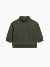 Kendi Babies'  Eunan Fleece Half Zip Pullover Sweatshirt In Green