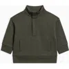 Kendi Eunan Fleece Half Zip Pullover Sweatshirt In Green