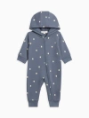 Kendi Kids'  Greer Fleece Hooded Zipper Romper In Gray