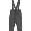 Kendi Hank Organic Flannel Pants With Suspenders In Gray