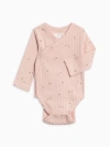 Kendi Babies'  Hilda Pointelle Kimono Bodysuit In Pink