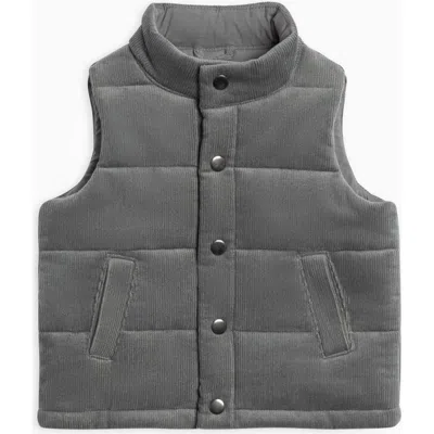 Kendi Idris Corduroy Snap Vest In Gray