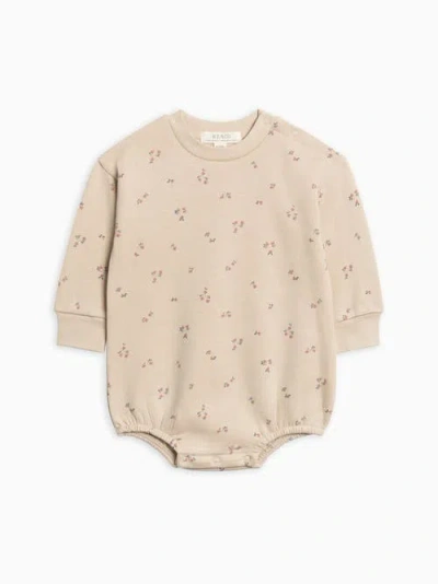 Kendi Babies'  Jamie Fleece Bubble Romper In Neutral