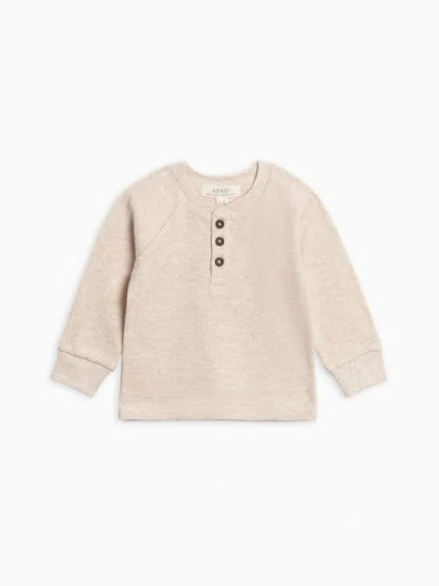 Kendi Kids'  Jones Waffle Knit Henley Raglan Shirt In Gray